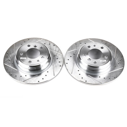 PowerStop Rear Evolution Drilled & Slotted Rotors - Pair | BMW 740i (95) (EBR422XPR)