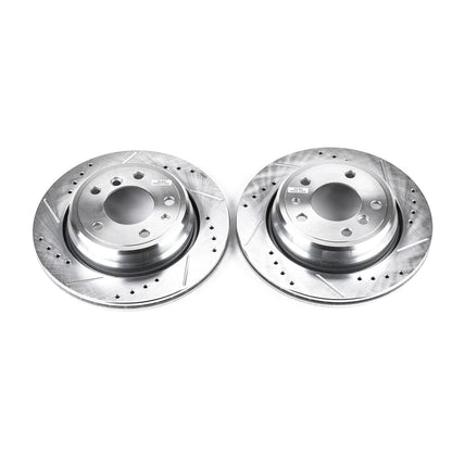 PowerStop Rear Evolution Drilled & Slotted Rotors - Pair | BMW 540i (94-95) (EBR449XPR)