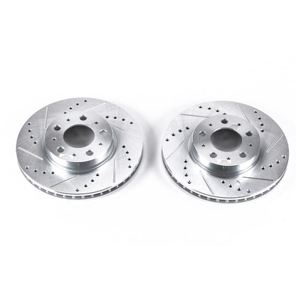 PowerStop Drilled & Slotted Front Rotors | Volvo 850 (94-97) (EBR458XPR)