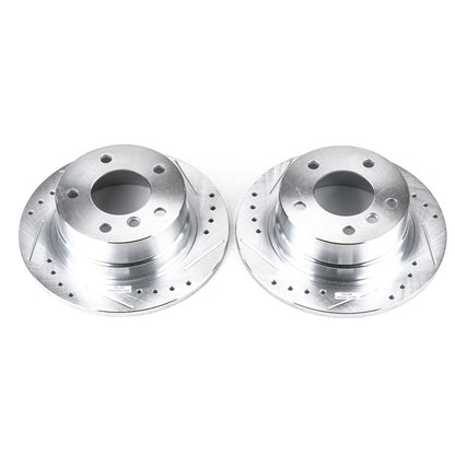 PowerStop Rear Evolution Drilled & Slotted Rotors - Pair | BMW 318ti (95-99) (EBR474XPR)