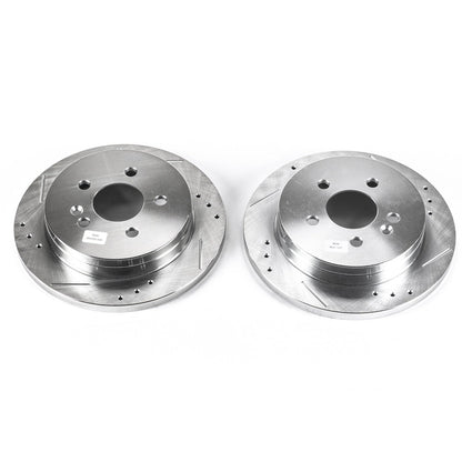 PowerStop Drilled & Slotted Rear Rotors | Mercedes-Benz ML320 (98-03) (EBR627XPR)