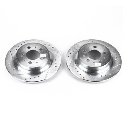 PowerStop Drilled & Slotted Rear Rotors | Volvo S60 (01-09) (EBR634XPR)