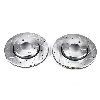 PowerStop Drilled & Slotted Front Rotors | Volvo S40 (00-04) (EBR644XPR)