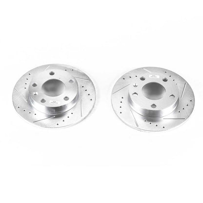 PowerStop Drilled & Slotted Rear Rotors | Audi A4 (02-06) (EBR655XPR)