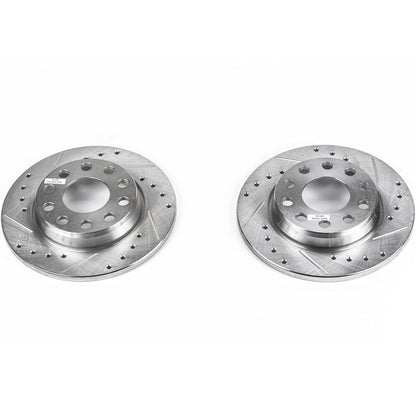 PowerStop Drilled & Slotted Rear Rotors - Pair | Audi A4 (02-06) (EBR656XPR)