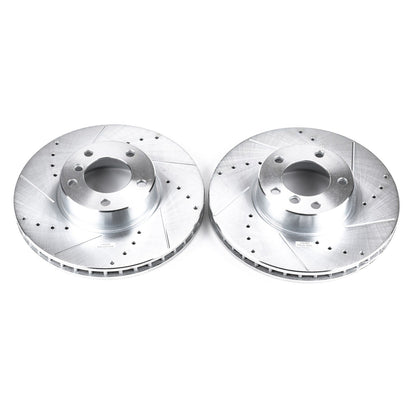 PowerStop Drilled & Slotted Front Rotors | BMW 530i (01-03) (EBR661XPR)