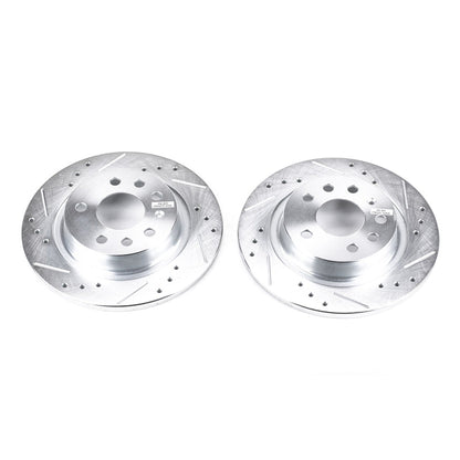 PowerStop Drilled & Slotted Rear Rotors | Saab 9-3 (03-11) (EBR679XPR)