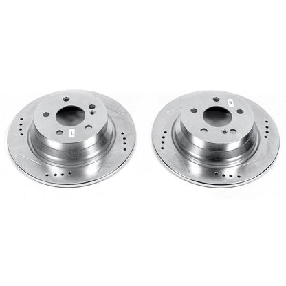 PowerStop Rear Evolution Drilled & Slotted Rotors - Pair | Mercedes-Benz E250 (14-16) (EBR685XPR)