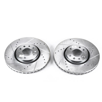 PowerStop Drilled & Slotted Front Rotors | Saab 9-3 (06-11) (EBR687XPR)