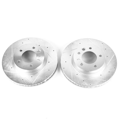 PowerStop Drilled & Slotted Front Rotors | Porsche Cayenne (04-06) (EBR820XPR)