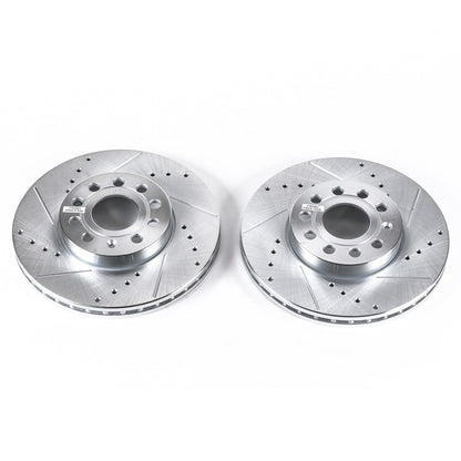 PowerStop Drilled & Slotted Front Rotors Pair | Audi A3 (10-13) (EBR830XPR)