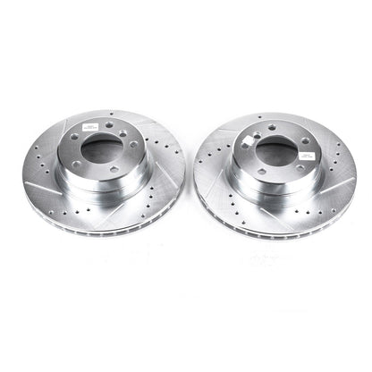 PowerStop Front Evolution Drilled & Slotted Rotors - Pair | BMW 525i (04-07) (EBR841XPR)