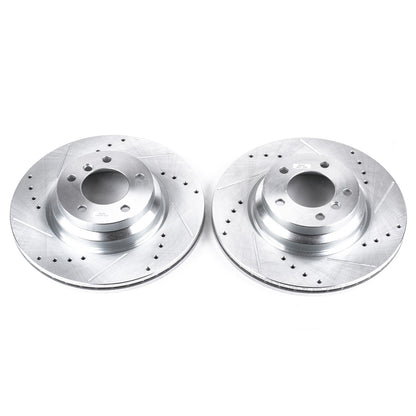 PowerStop Drilled & Slotted Front Rotors Pair | BMW 330i (2006) (EBR843XPR)