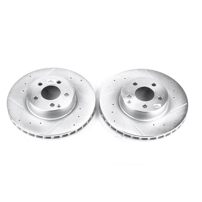 PowerStop Drilled & Slotted Front Rotors | Mercedes-Benz E350 (06) (EBR862XPR)