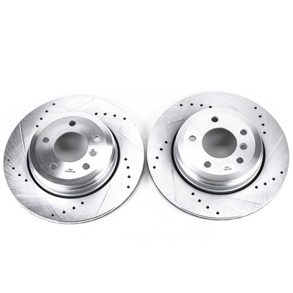 PowerStop Drilled & Slotted Rear Rotors | BMW 525i (04-07) (EBR874XPR)
