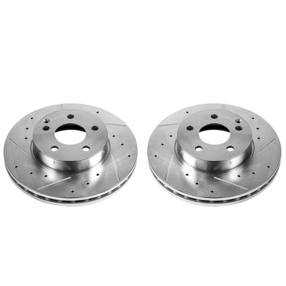 PowerStop Drilled & Slotted Front Rotors | Mercedes-Benz C250 (12-16) (EBR876XPR)