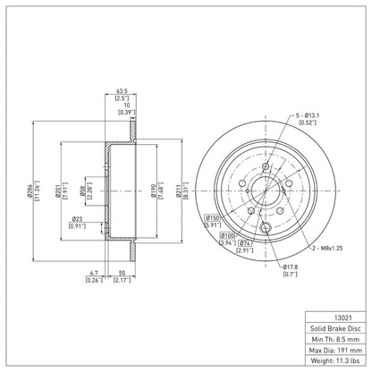 DFC Rear Brake Rotor | Subaru Impreza/Legacy/Outback/BRZ (600-13021)
