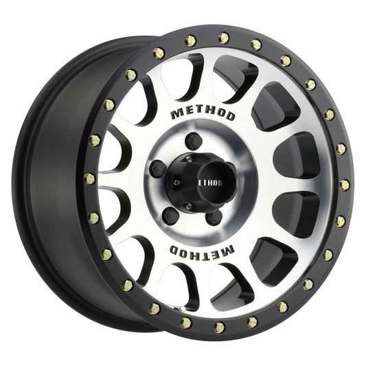 (set of 4) Method MR305 NV Machined - Matte Black Lip | 18x9" +25mm | 5x150mm Wheel