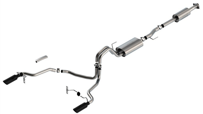 Borla F-150 2021 5.0L 4dr CC SB EC STB Lariat/KR/Pltm/LTD 3/2.25 SRE Cat-Back Touring Black Tips | Ford F-150 (21) (BC140865BC)