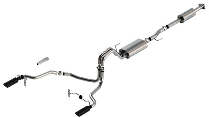 Borla F-150 2021 5.0L 4dr CC SB EC STB Lariat/KR/Pltm/LTD 3/2.25 SRE Cat-Back Touring Black Tips | Ford F-150 (21) (BC140865BC)