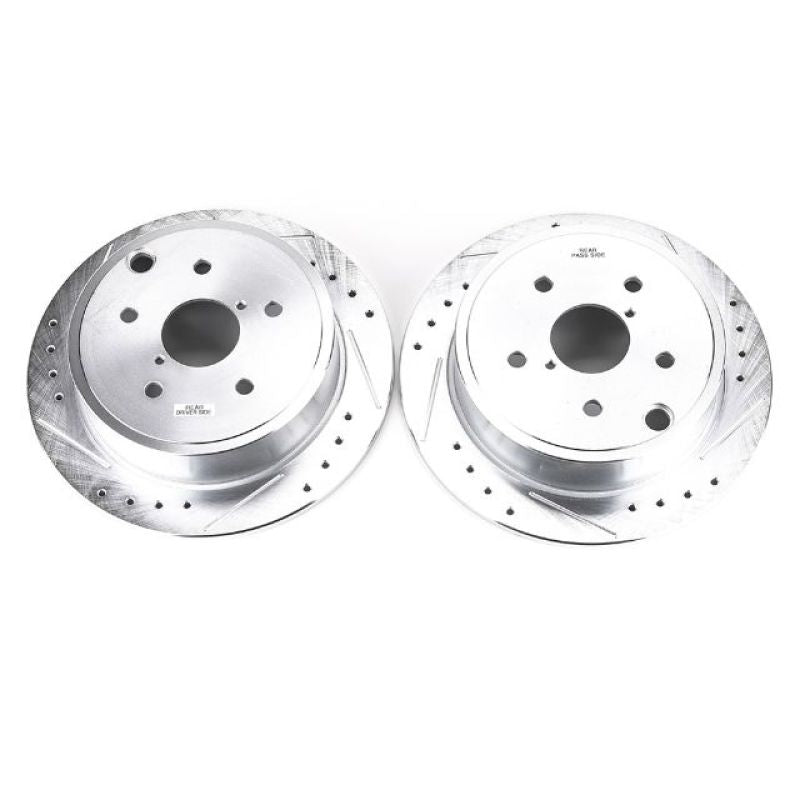 PowerStop Rear Evolution Drilled & Slotted Rotors | Subaru WRX (15-19) (JBR1701XPR)
