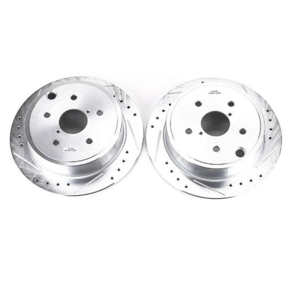 PowerStop Rear Evolution Drilled & Slotted Rotors | Subaru WRX (15-19) (JBR1701XPR)