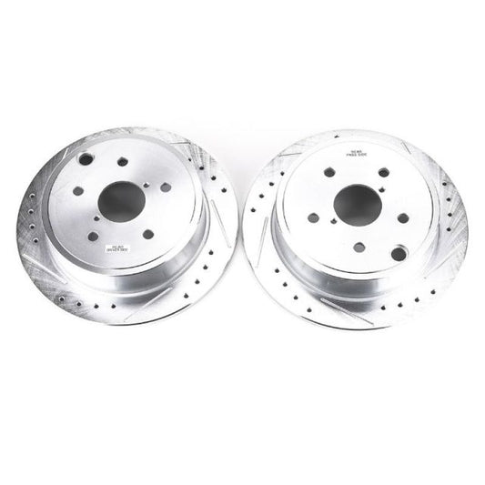 PowerStop Rear Evolution Drilled & Slotted Rotors | Subaru WRX (15-19) (JBR1701XPR)