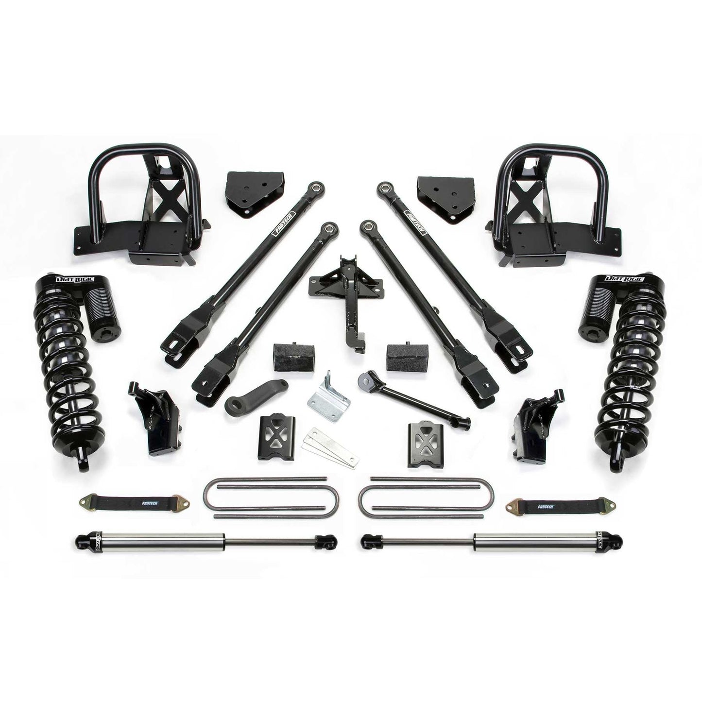 Fabtech 6" 4-Link System w/ DLSS 4.0 Coilover & Rear DLSS | Ford F350 4WD (08-10) (K20321DL)