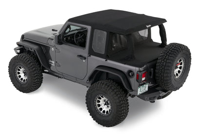 Bestop 80101-17 JL 2-Door Halftop Conversion Kit Premium Black Twill For Jeep Wrangler JL