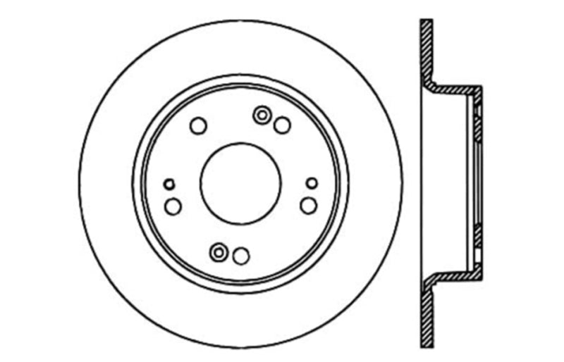 Stoptech 128.40068L Sport Cross-Drilled Disc Brake Rotors For Honda Accord