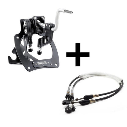 Hybrid Racing Short Shifter Assembly & Heavy Duty Shifter Cable Combo: Honda Civic Si (02-05)
