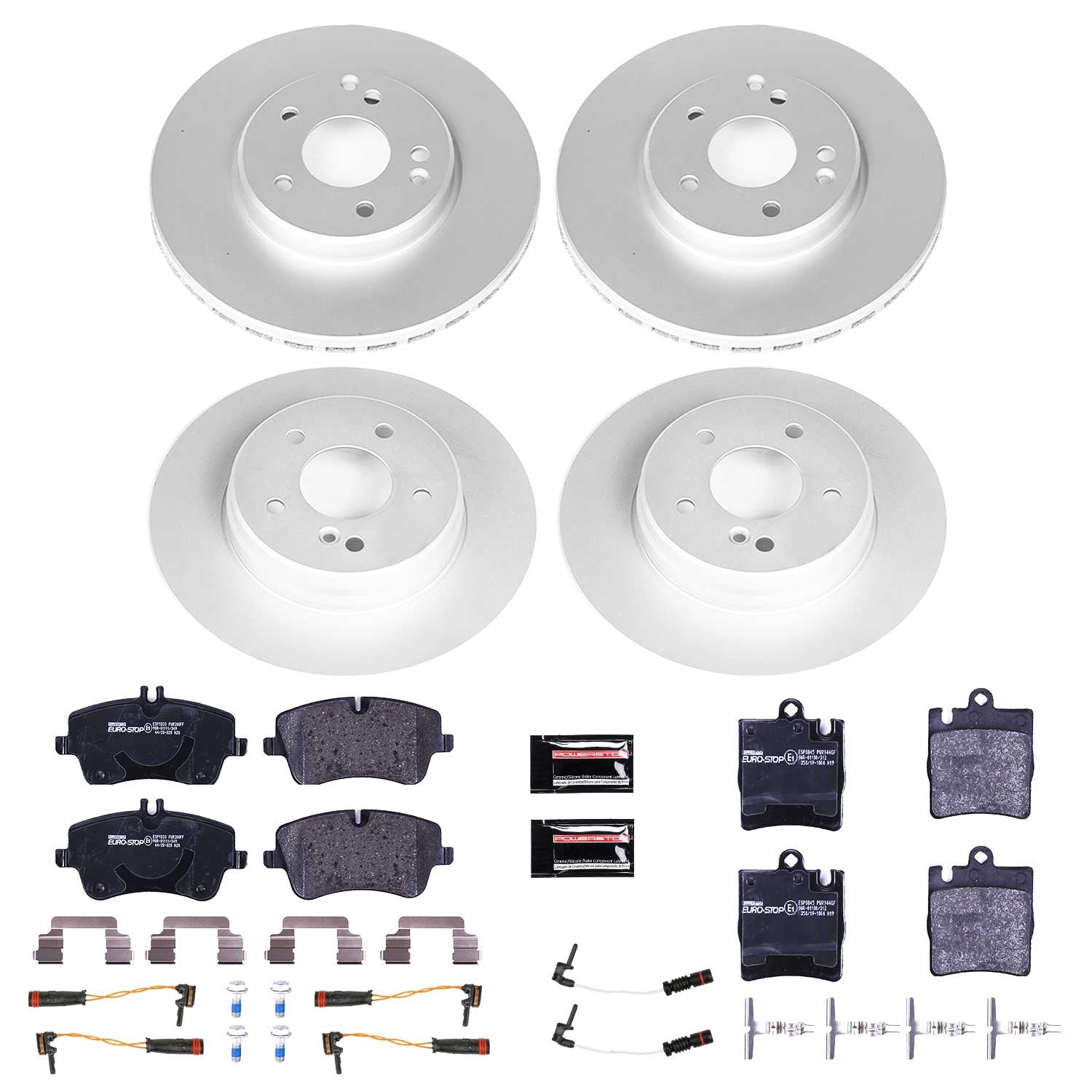 PowerStop Front and Rear Eurostop Brake Kit | Mercedes-Benz C230 (03) (ESK2783)