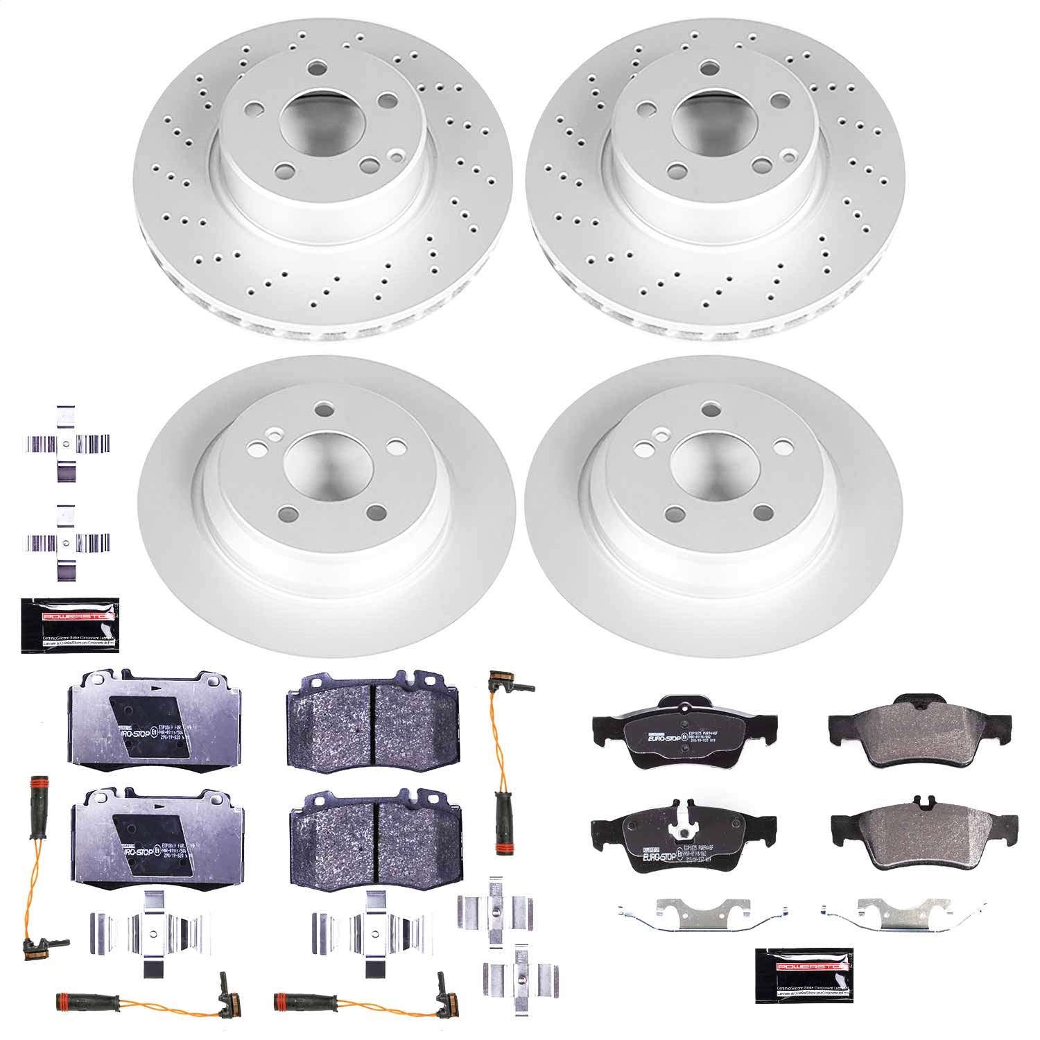 PowerStop Front & Rear Euro-Stop Brake Kit | Mercedes-Benz S350 (06) (ESK2817)