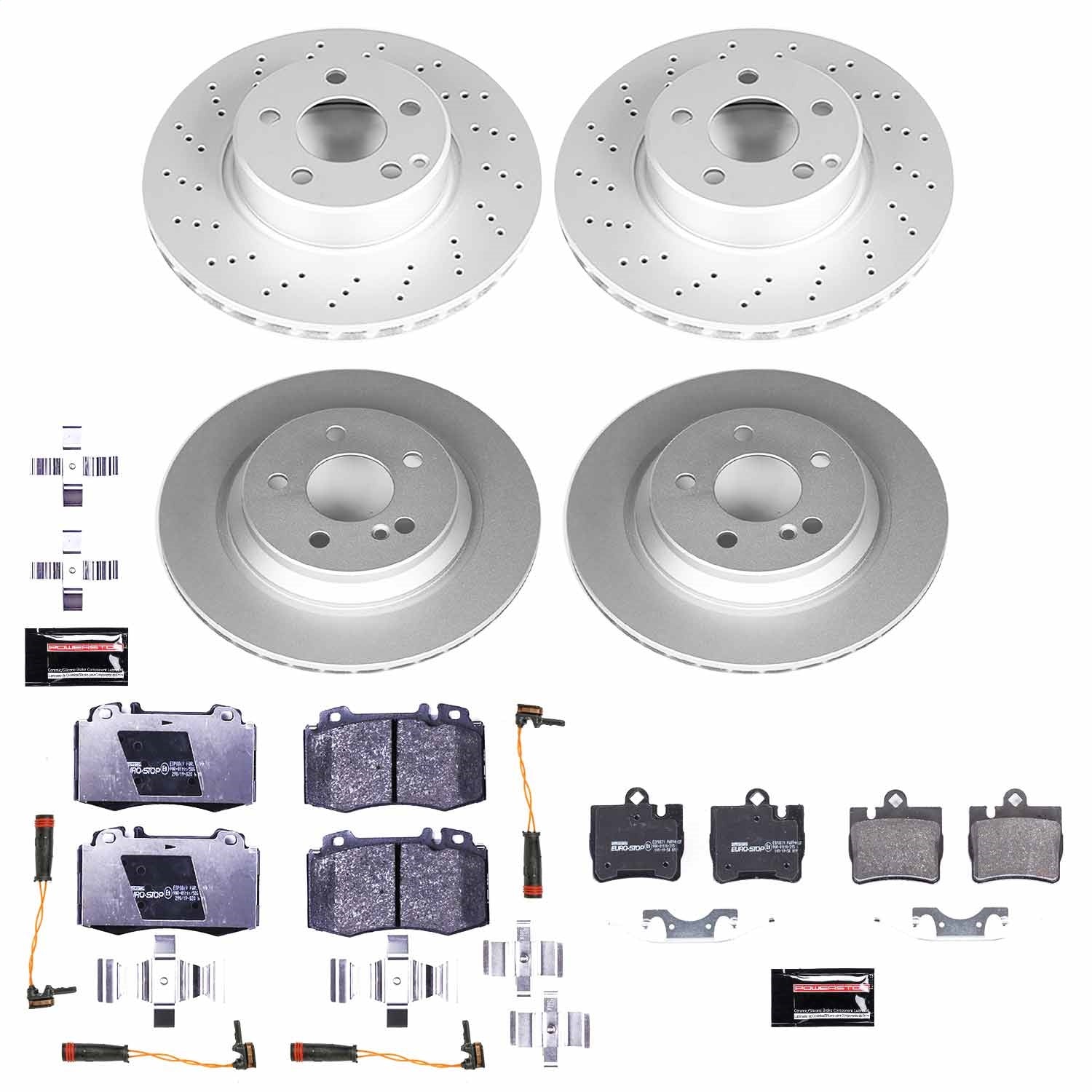 PowerStop Front & Rear Euro-Stop Brake Kit | Mercedes-Benz S500 (02-03) (ESK2851)
