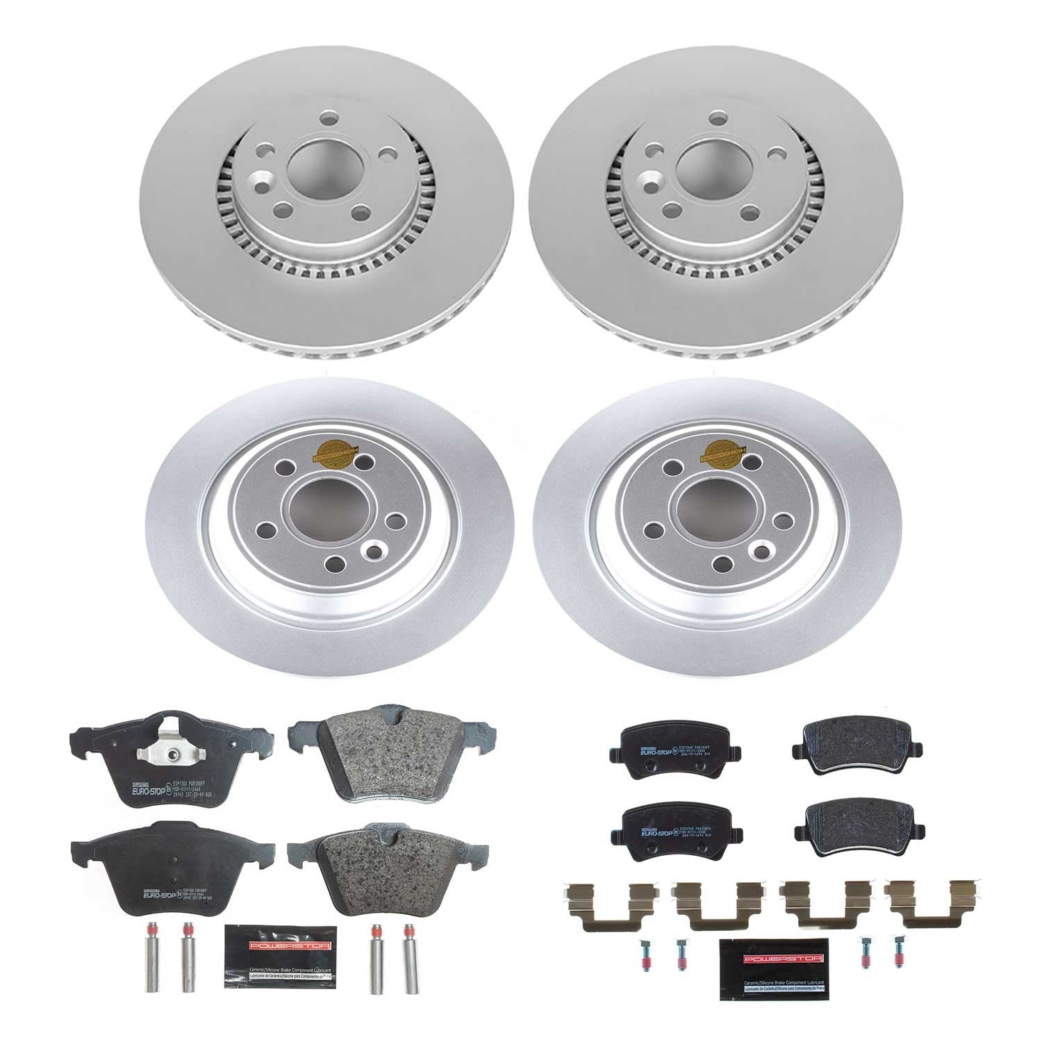 PowerStop Front & Rear Euro-Stop Brake Kit | Volvo S60 (17-18) (ESK4121)