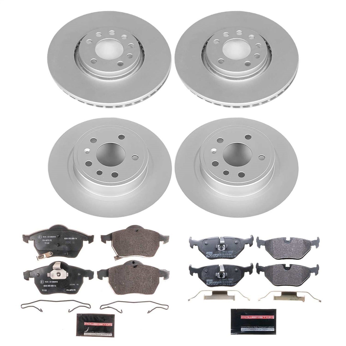 PowerStop Front & Rear Euro-Stop Brake Kit | Saab 9-5 (00-01) (ESK4372)