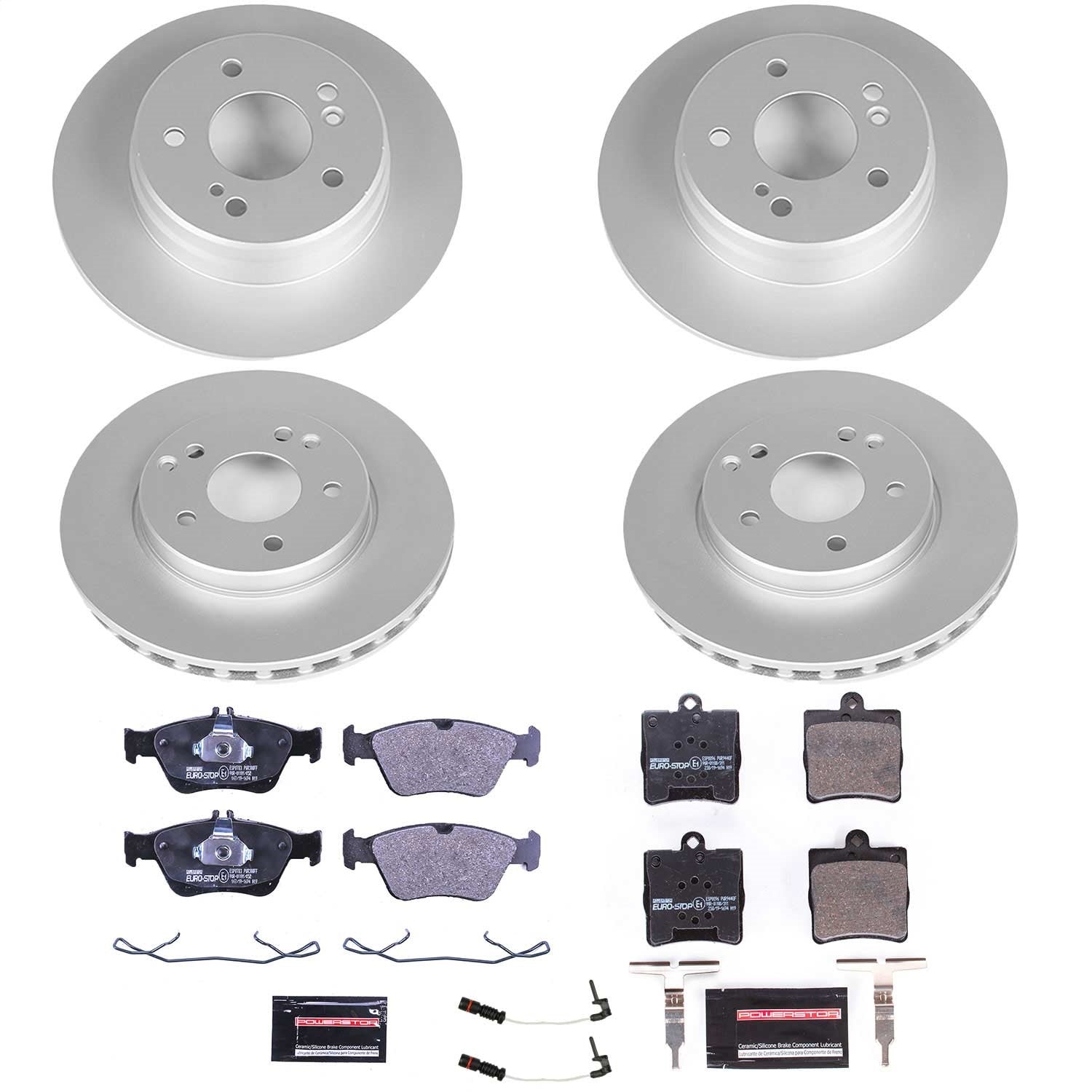 PowerStop Front & Rear Euro-Stop Brake Kit | Mercedes-Benz C230 (99-00) (ESK4417)