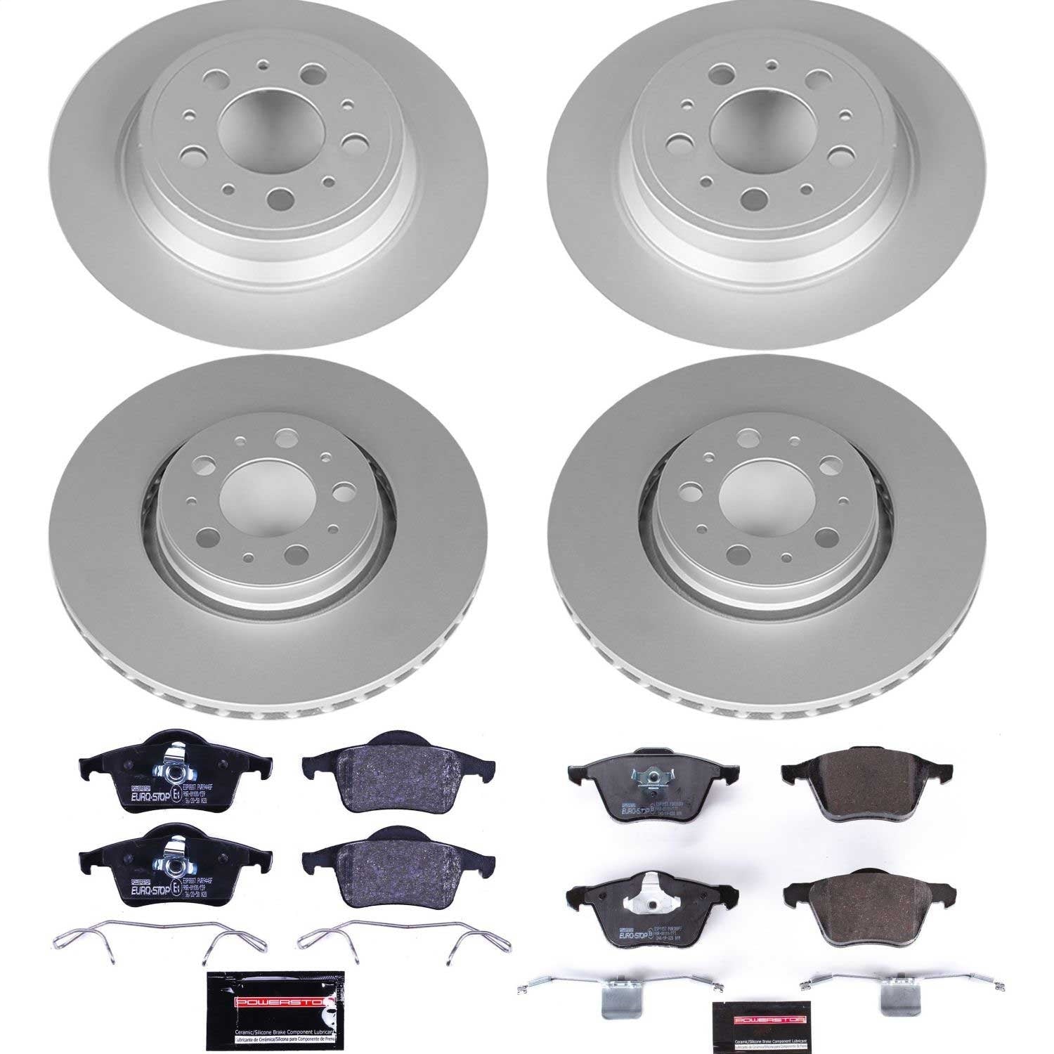 PowerStop Front & Rear Euro-Stop Brake Kit | Volvo S60 (08-09) (ESK4432)