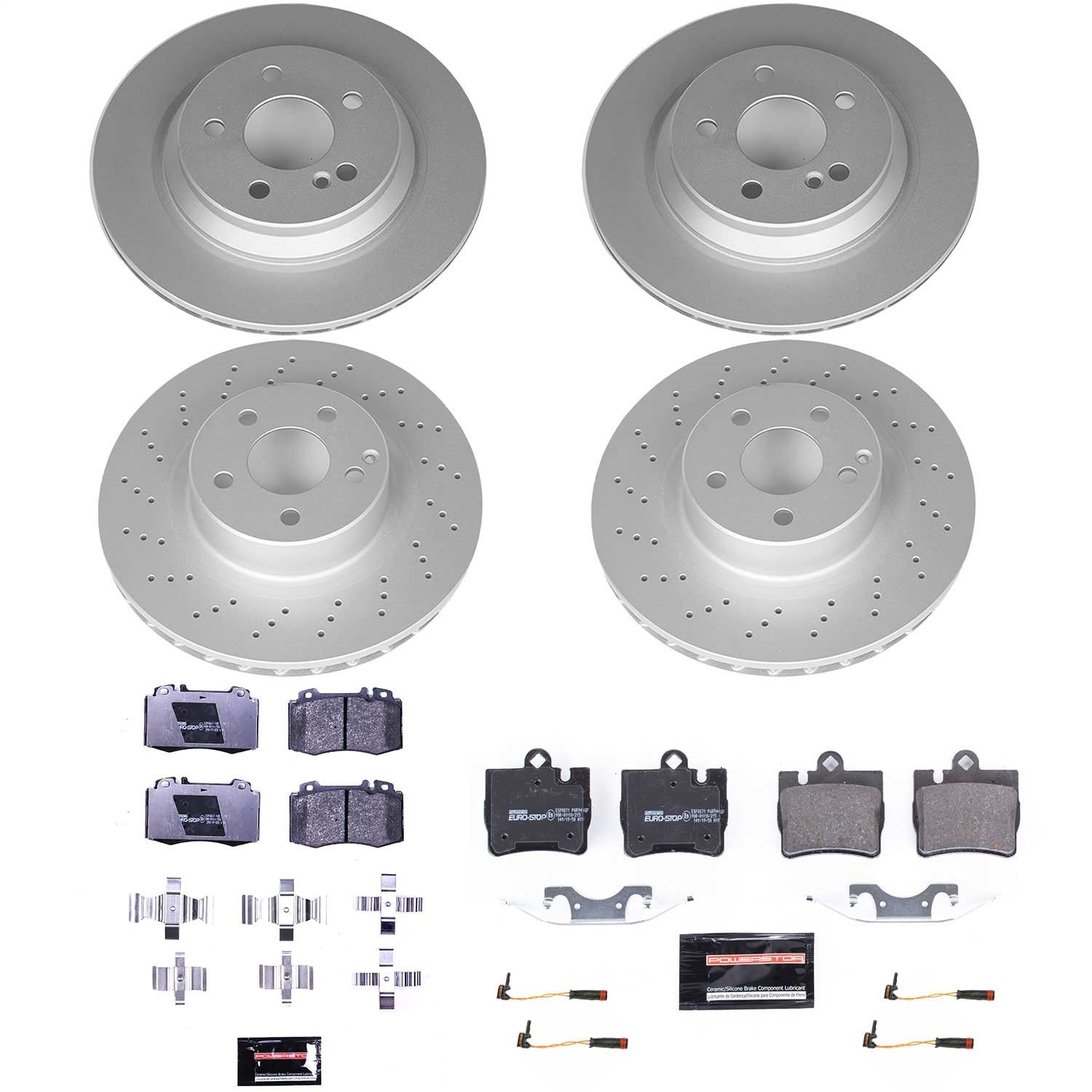 PowerStop Front & Rear Euro-Stop Brake Kit | Mercedes-Benz S430 (00-02) (ESK4455)