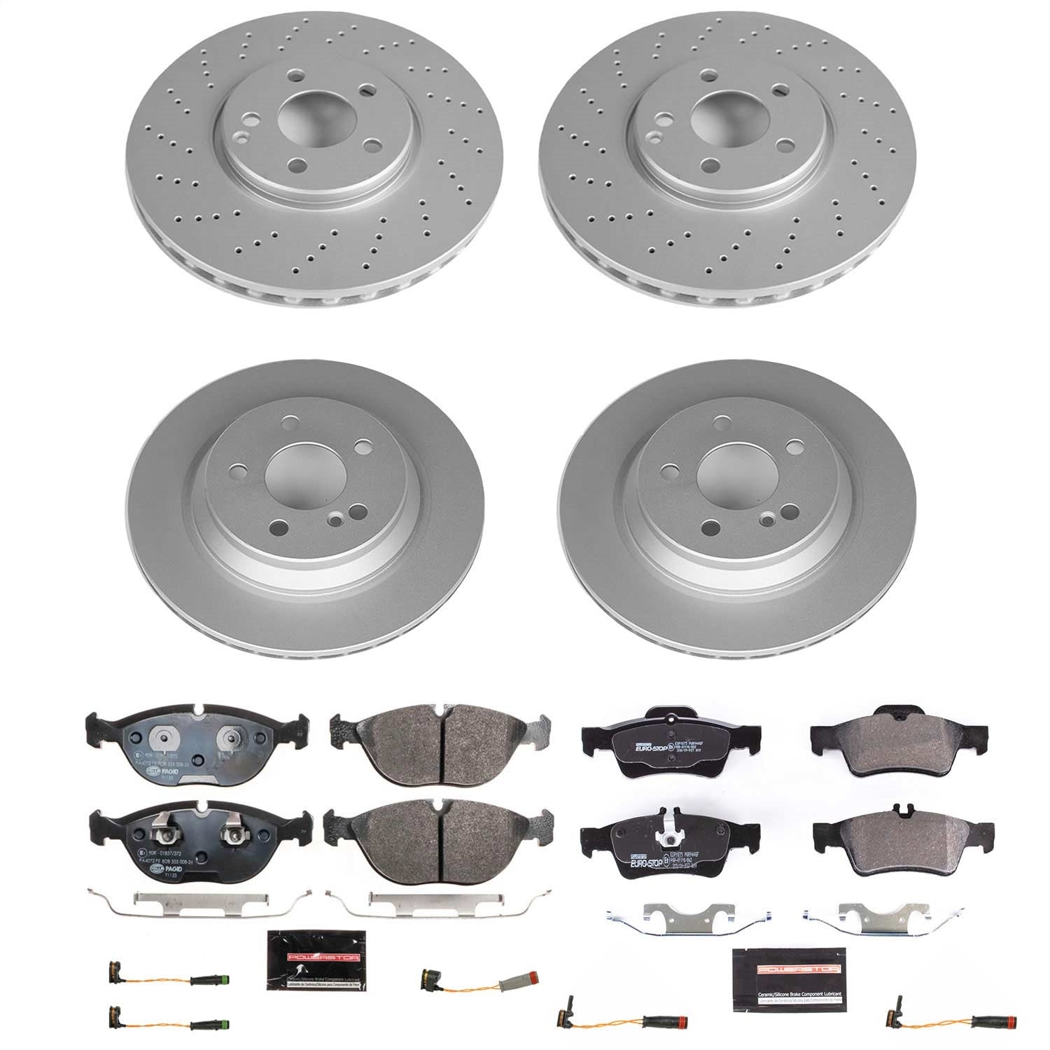 PowerStop Front & Rear Euro-Stop Brake Kit | Mercedes-Benz S500 (03-06) (ESK4507)