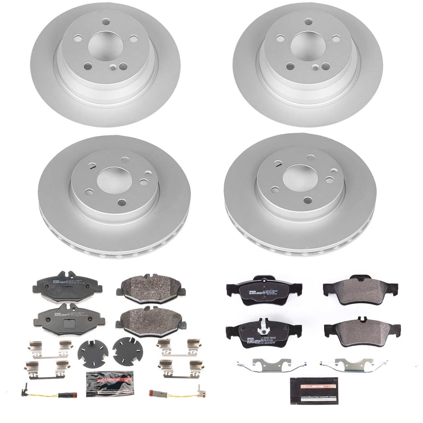 PowerStop Front & Rear Euro-Stop Brake Kit | Mercedes-Benz E320 Sedan (03-09) (ESK4514A)