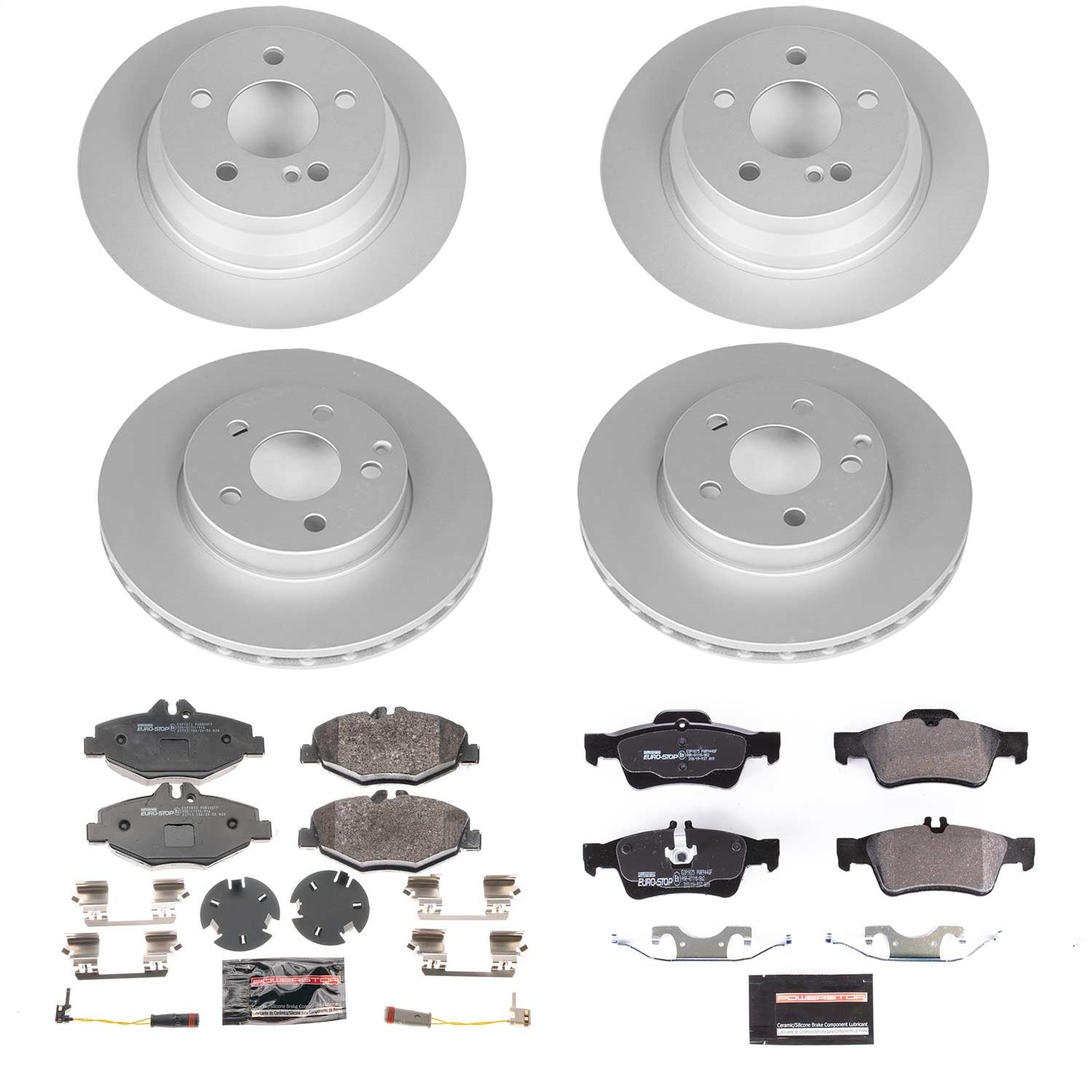 PowerStop Front & Rear Euro-Stop Brake Kit | Mercedes-Benz E320 Sedan (03-09) (ESK4514A)