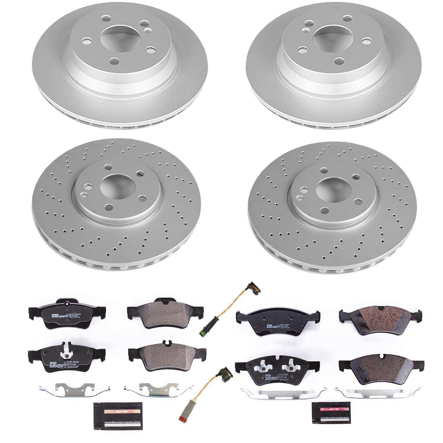 PowerStop Front & Rear Euro-Stop Brake Kit | Mercedes-Benz E500 2006 (ESK4516)