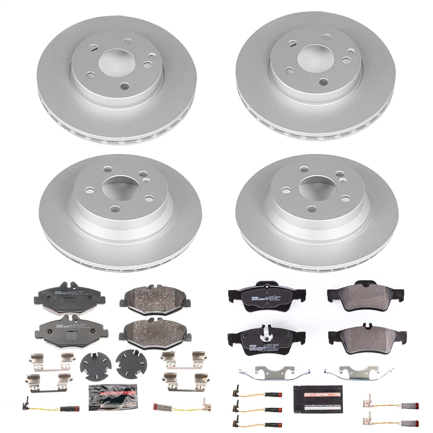 PowerStop Front & Rear Euro-Stop Brake Kit | Mercedes-Benz E350 Sedan (07-09) (ESK4524A)