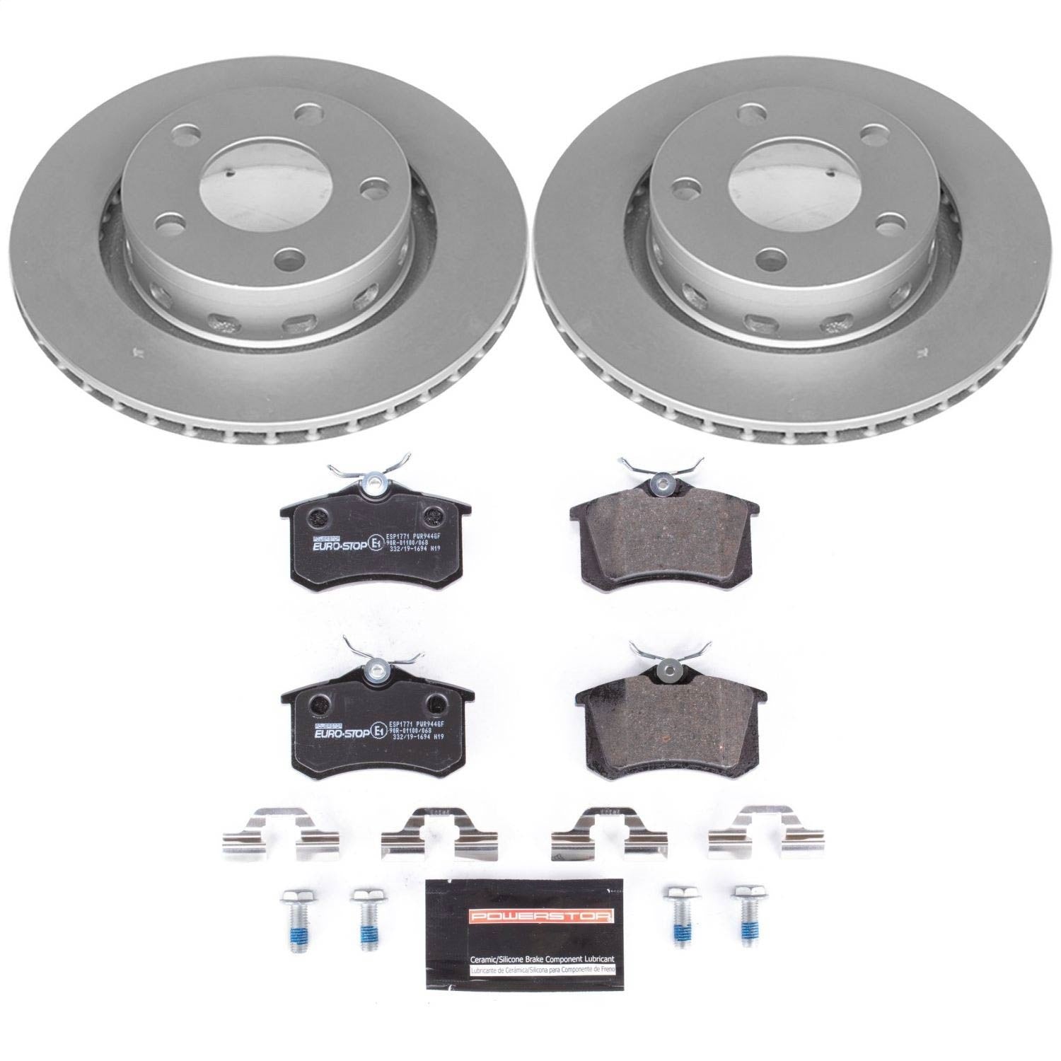 PowerStop Rear Euro-Stop Brake Kit | Audi S6 (02-04) (ESK4844)
