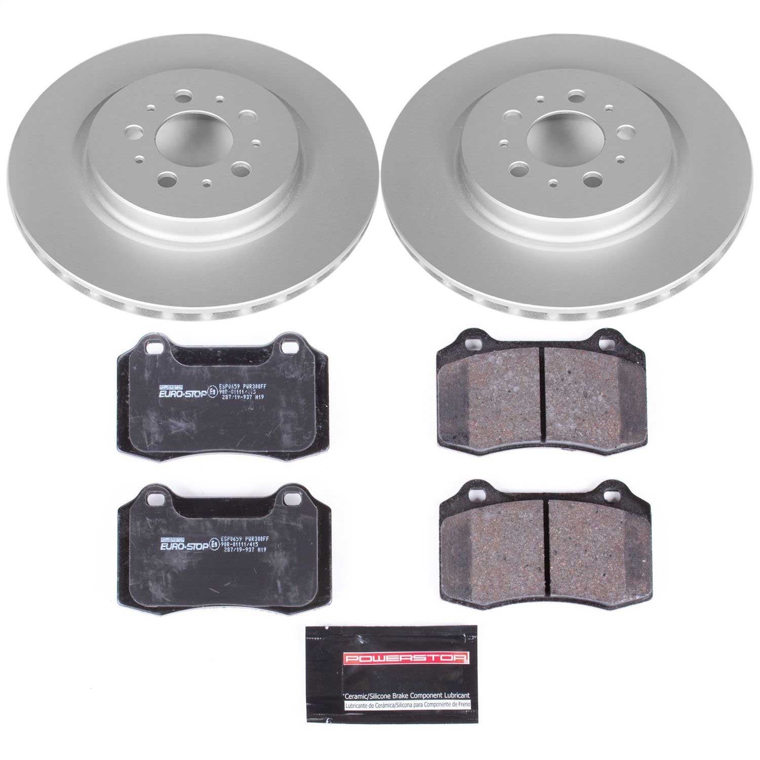 PowerStop Rear Euro-Stop Brake Kit | Volvo S60 (04-07) (ESK5039)