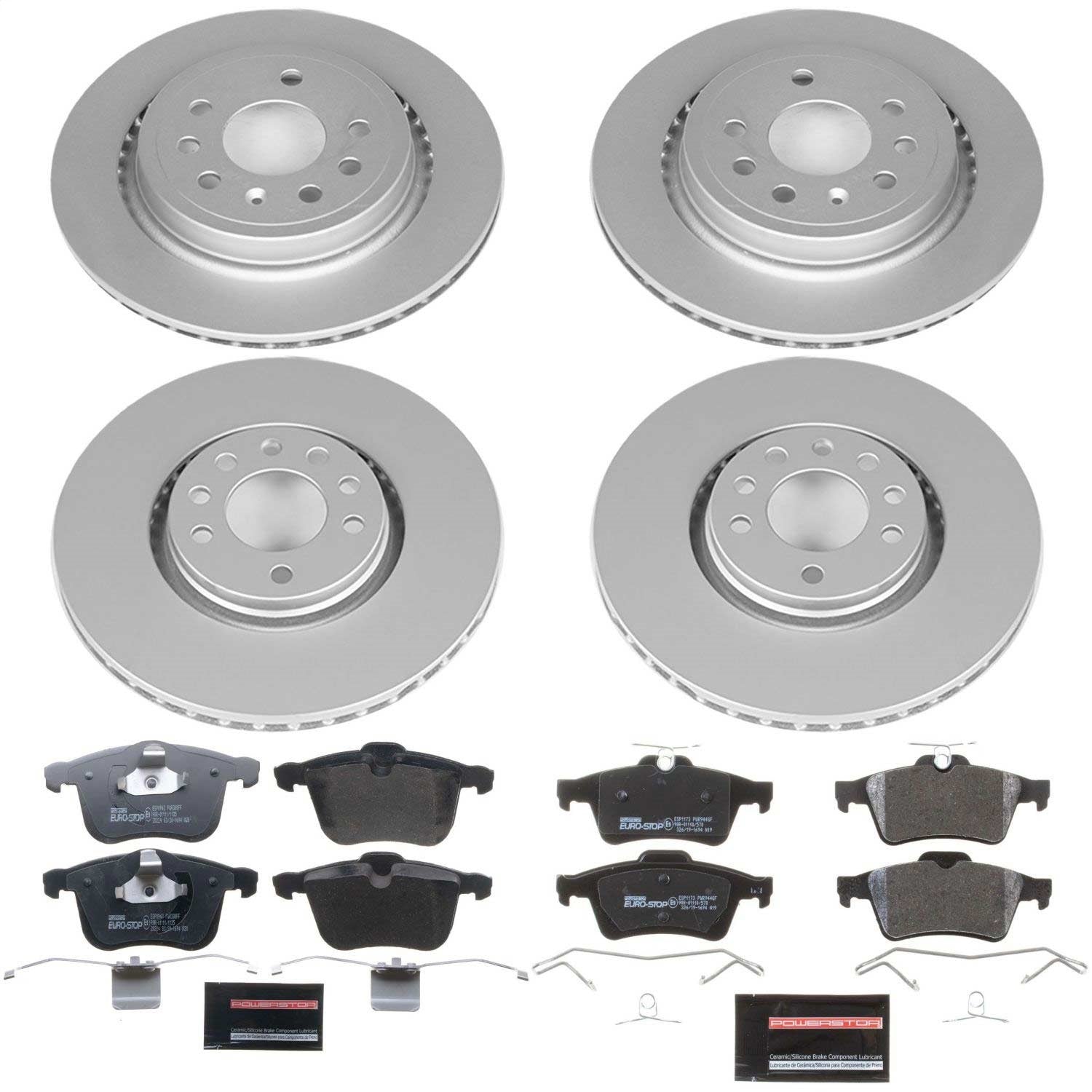 PowerStop Front & Rear Euro-Stop Brake Kit | Saab 9-3 (06-11) (ESK5348)
