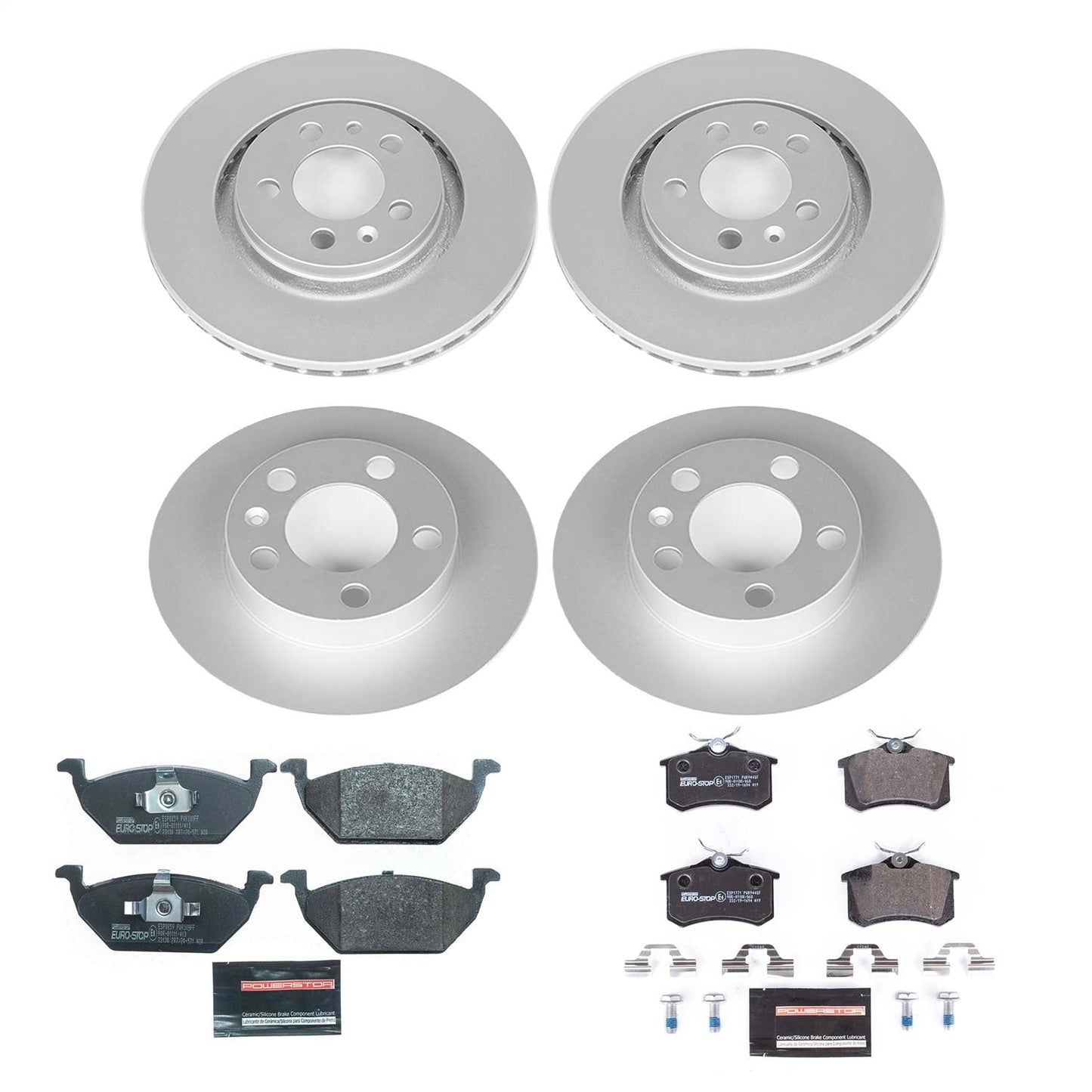 PowerStop Front & Rear Euro-Stop Brake Kit | Volkswagen Beetle (98) (ESK5402)