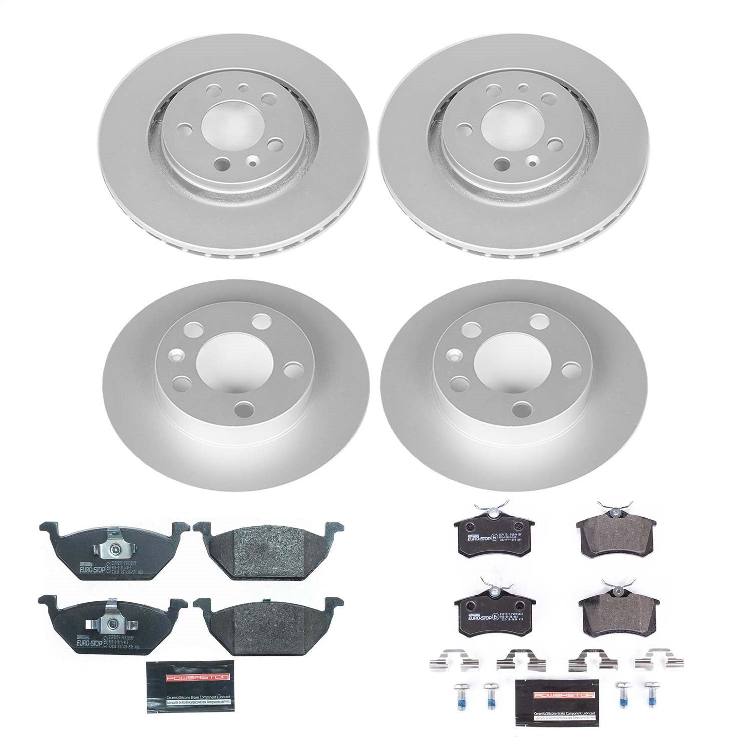 PowerStop Front & Rear Euro-Stop Brake Kit | Volkswagen Beetle (98) (ESK5402)
