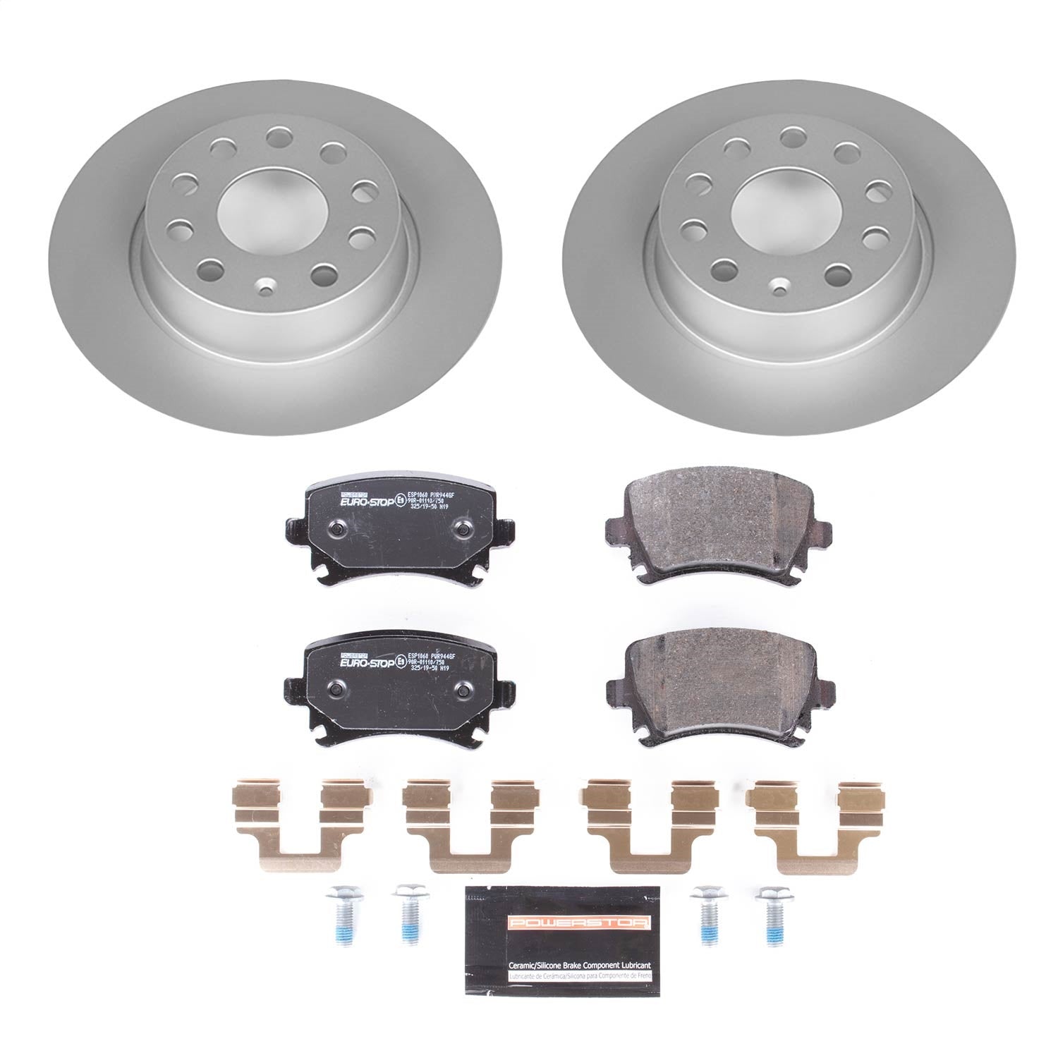 PowerStop Rear Euro-Stop Brake Kit | Audi A3 Quattro (13) (ESK5666)